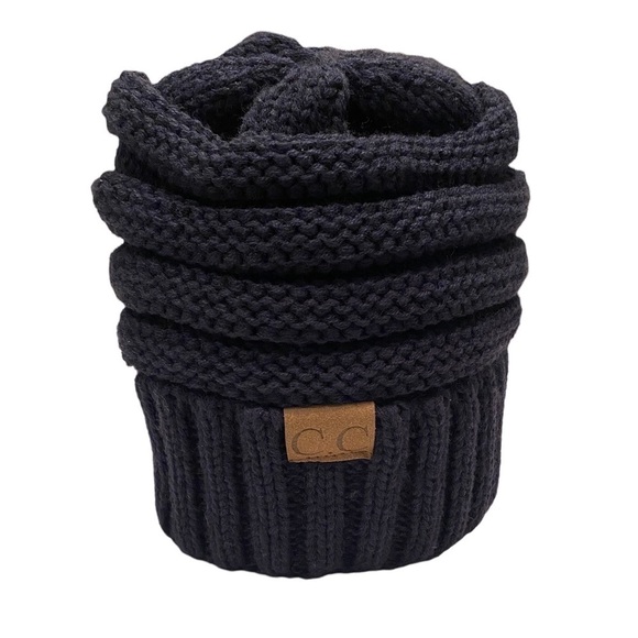 CC Beanie New Women's Knit Slouchy Thick Cap Hat Unisex Solid Color C.C Beanie - Picture 2 of 12